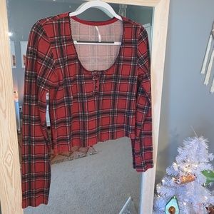 Free People Plaid Crop